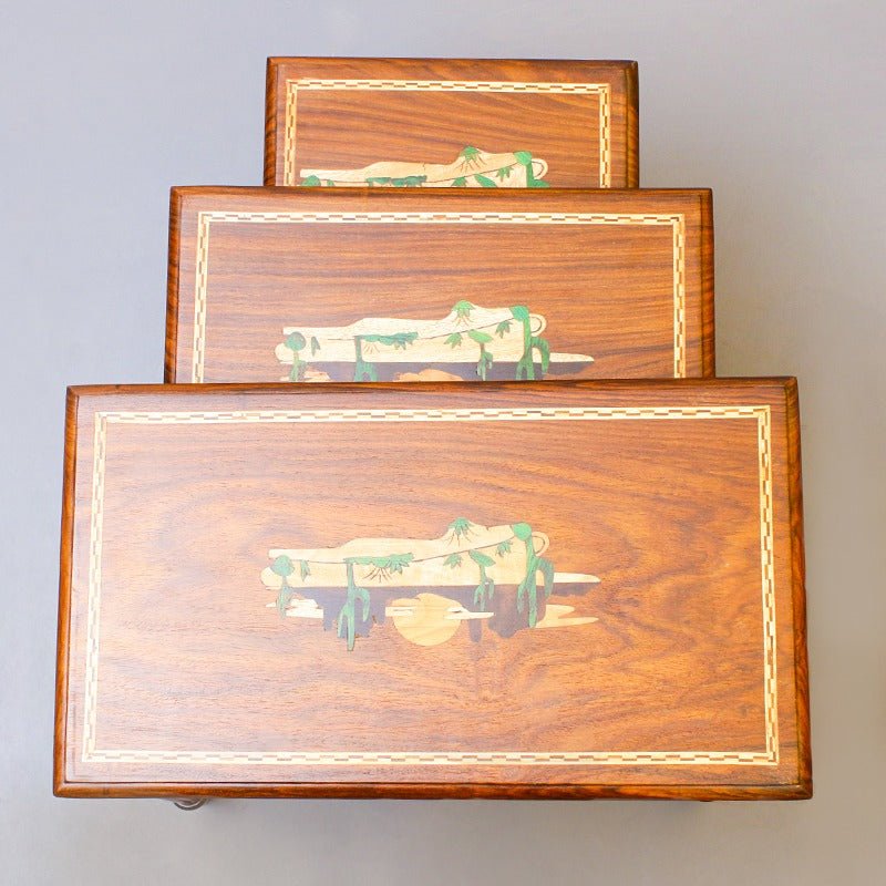Sunset Art Living Lounge Drawing Room Nakshi Tables (Set of 3) | Furniture | Waseeh Pakistan