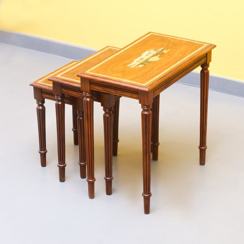Sunset Art Living Lounge Drawing Room Nakshi Tables (Set of 3) | Furniture | Waseeh Pakistan