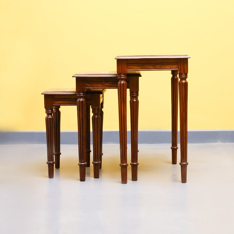 Sunset Art Living Lounge Drawing Room Nakshi Tables (Set of 3) | Furniture | Waseeh Pakistan