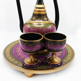Hand Crafted Wooden Surahi Set - 3 PC - 24" - waseeh.com