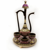 Hand Crafted Wooden Surahi Set - 3 PC - 24" - waseeh.com