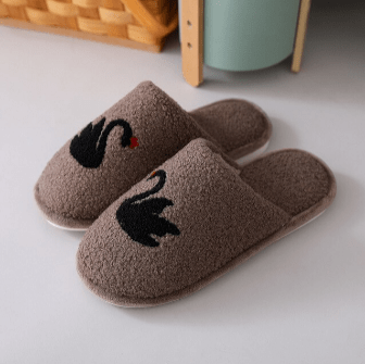 Swan Warm Slippers (Brown) | Fashion Point | Waseeh Pakistan