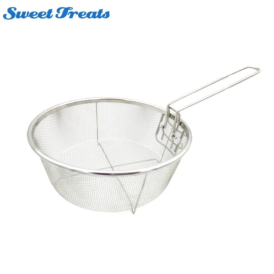 Sweettreats Fry Baskets Stainless Steel Fryer Basket Strainer Serving Food Presentation Cooking Tool French Fries Basket | kitchen item | Waseeh Pakistan