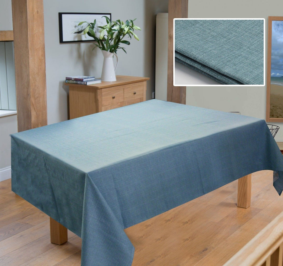 Table Cover Duck Cotton - Blue Textured | Home Décor | Waseeh Pakistan
