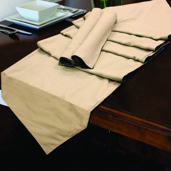 Table Runner 7 PC Set - Plain Double Sided | Home Décor | Waseeh Pakistan