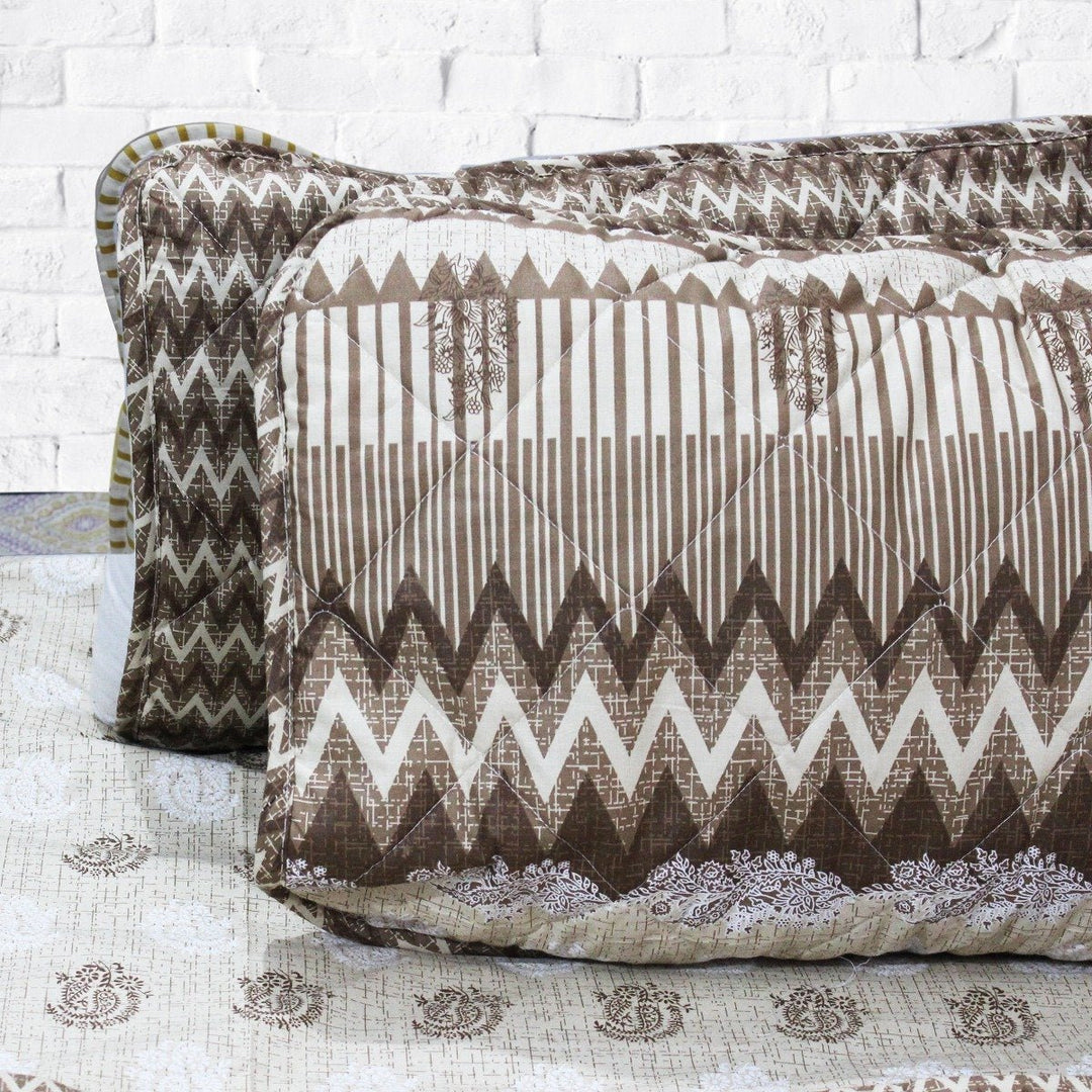 Tan Brown - Cotton Bed Spread Set - 6 pc | Home Décor | Waseeh Pakistan