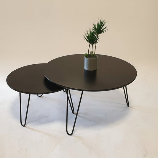 Tatami Round Living Lounge Center Side Hairpin Tables (Single Black) - waseeh.com
