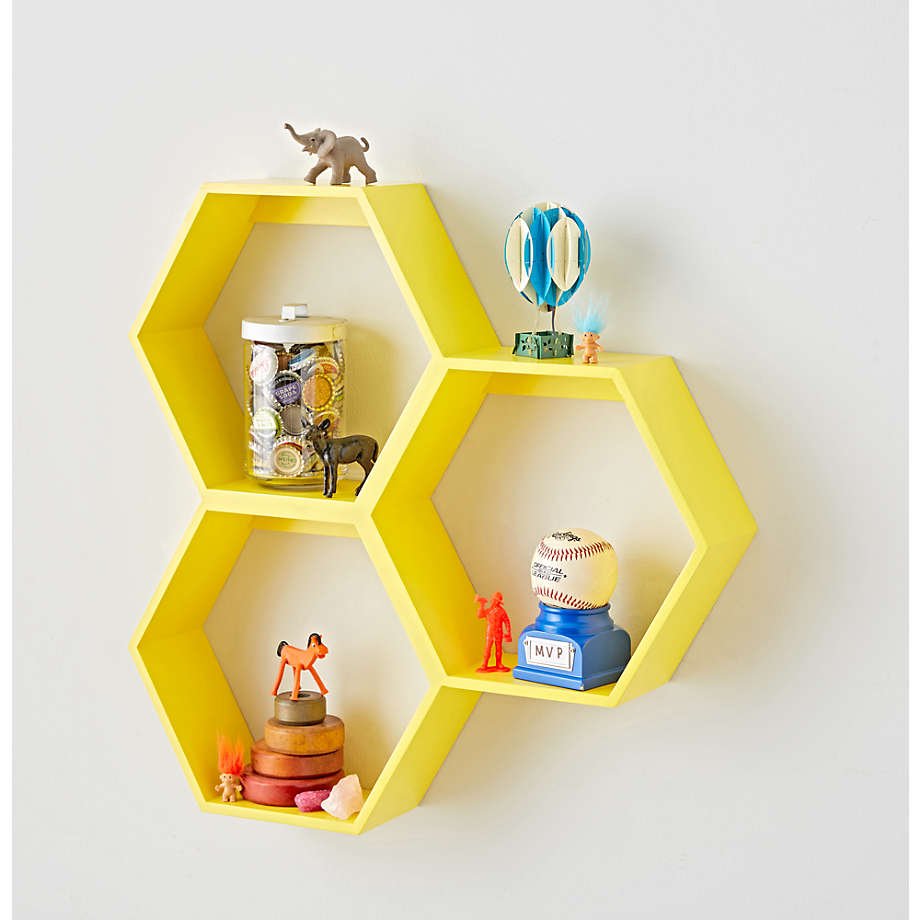 Techi Hexagonal Lounge Living Drawing Room Floating Shelve Decor | Furniture | Waseeh Pakistan