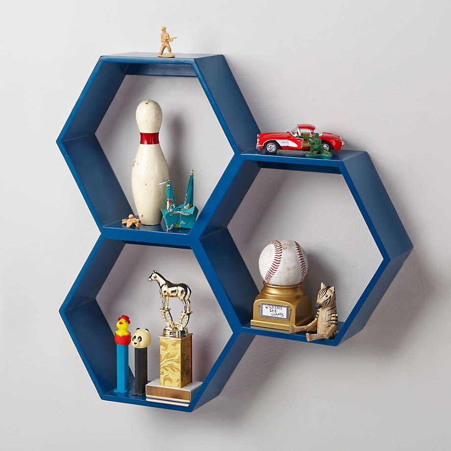 Techi Hexagonal Lounge Living Drawing Room Floating Shelve Decor | Furniture | Waseeh Pakistan