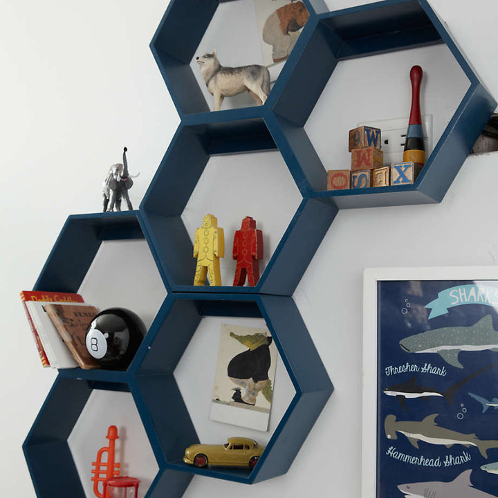 Techi Hexagonal Lounge Living Drawing Room Floating Shelve Decor | Furniture | Waseeh Pakistan