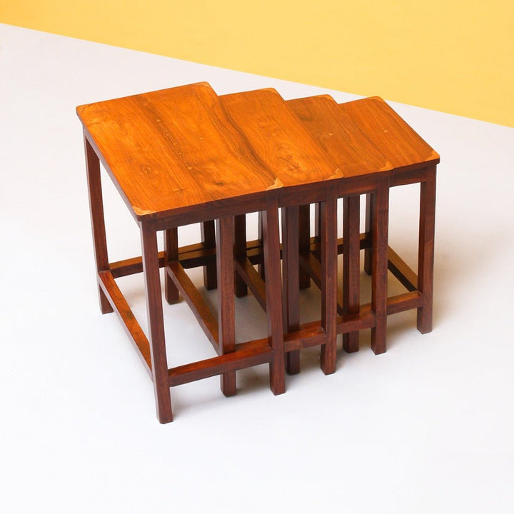 Tetrad Nakshi Nesting Shisham Tables (Set of 4) | Furniture | Waseeh Pakistan