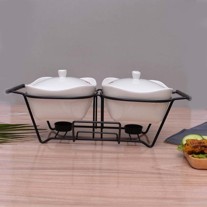 The Lavished Casserole Radiant Heated with Contrasted Black Stand | kitchen item | Waseeh Pakistan