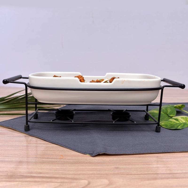 The Lavished Casserole Radiant Heated with Contrasted Black Stand | kitchen item | Waseeh Pakistan