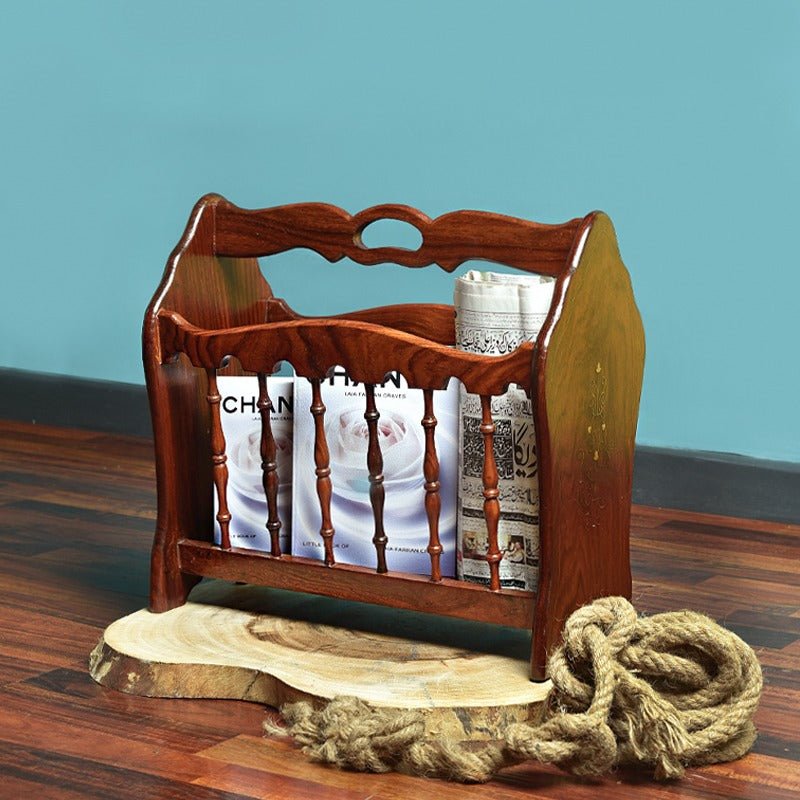 The Magazine Book Organizer Storage Shisham Rack | Furniture | Waseeh Pakistan