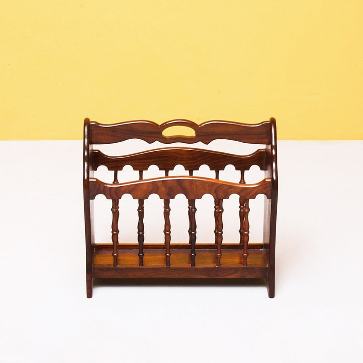 The Magazine Book Organizer Storage Shisham Rack | Furniture | Waseeh Pakistan