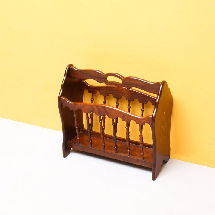 The Magazine Book Organizer Storage Shisham Rack | Furniture | Waseeh Pakistan
