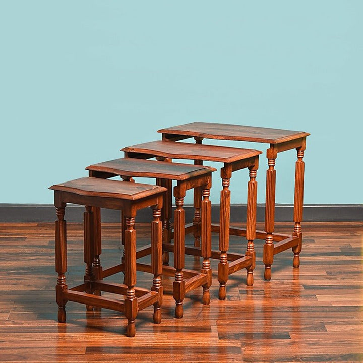 The Memorial Nesting Living Lounge Drawing Room Shisham Tables (Set of 4) | Furniture | Waseeh Pakistan