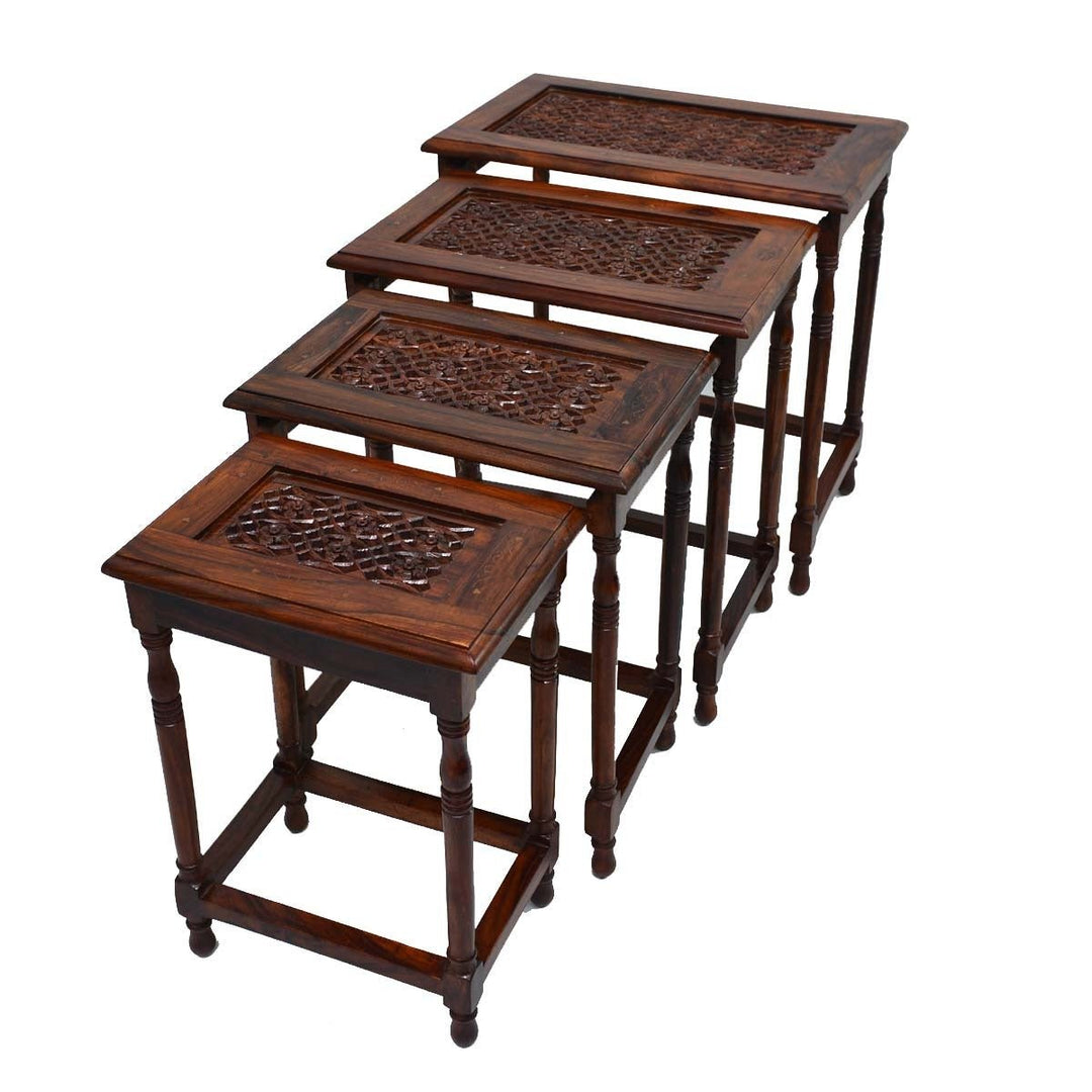 The shrines Nesting Shisham Tables (Set of 4) | Furniture | Waseeh Pakistan