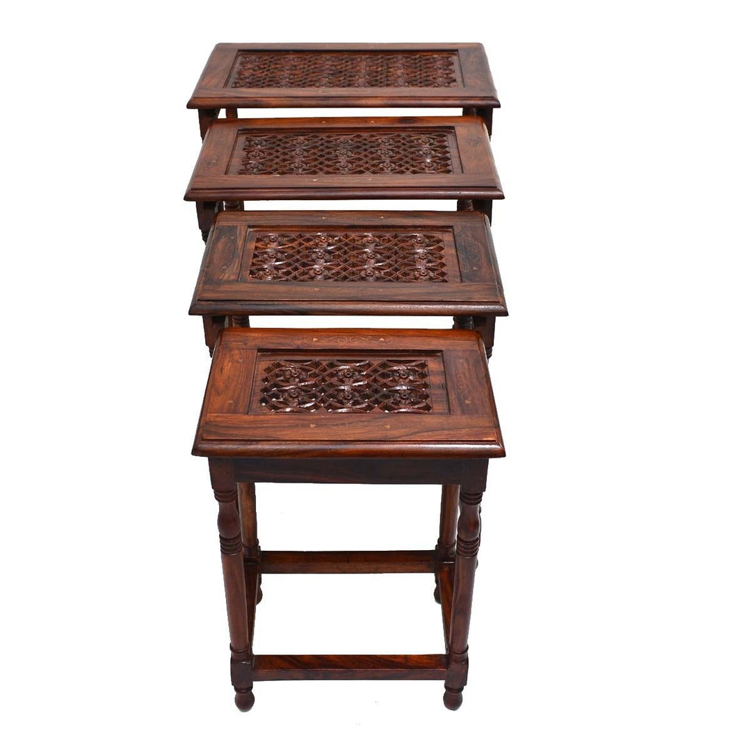 The shrines Nesting Shisham Tables (Set of 4) | Furniture | Waseeh Pakistan