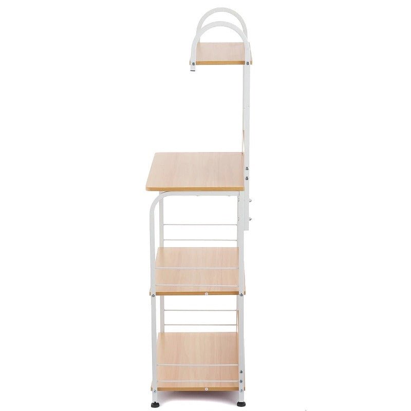 The wooden &amp; Metal Storage Shelf Rack (4 Tier) | kitchen item | Waseeh Pakistan