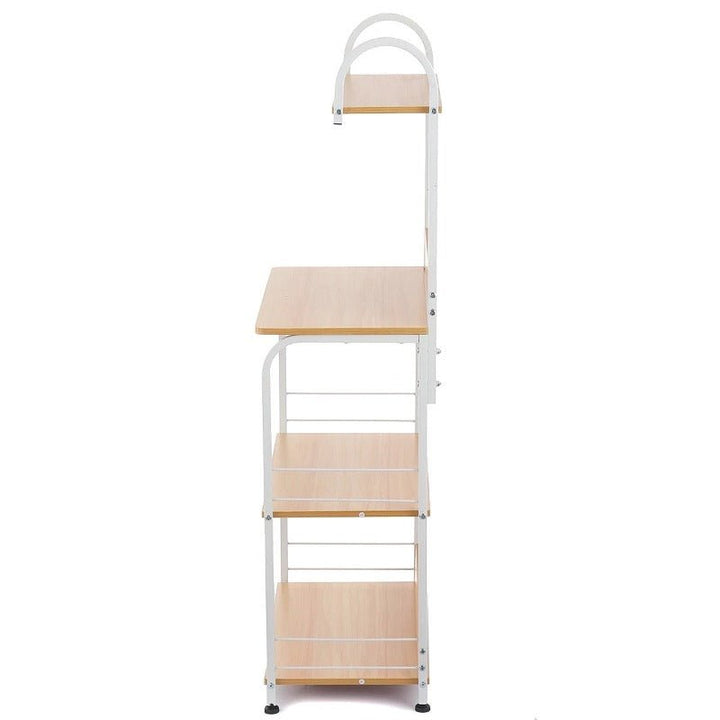 The wooden &amp; Metal Storage Shelf Rack (4 Tier) | kitchen item | Waseeh Pakistan