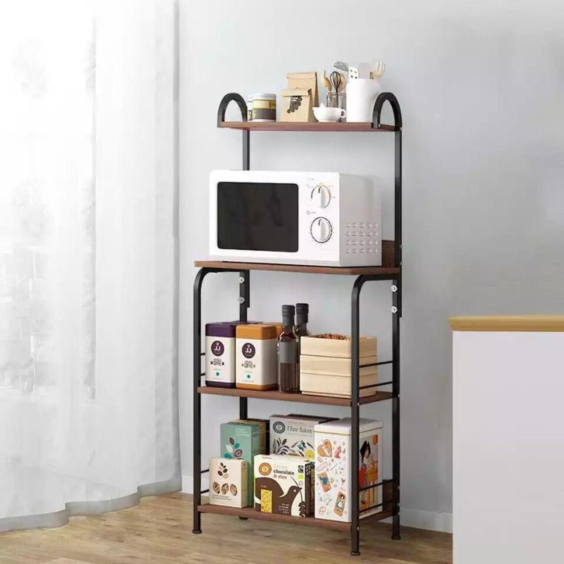 The wooden & Metal Storage Shelf Rack (4 Tier) | kitchen item | Waseeh Pakistan