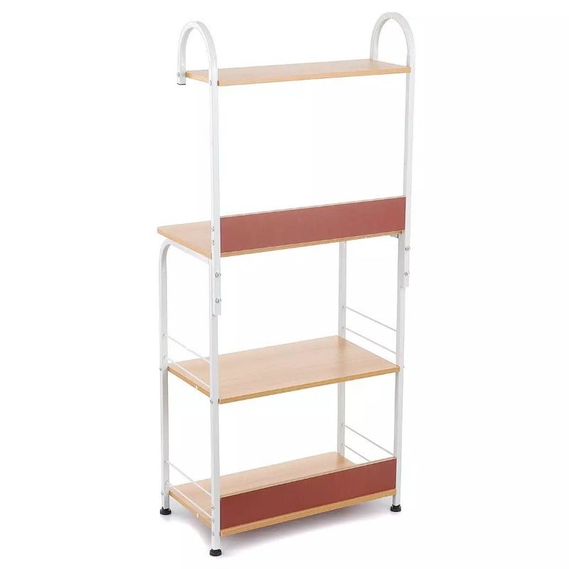 The wooden &amp; Metal Storage Shelf Rack (4 Tier) | kitchen item | Waseeh Pakistan