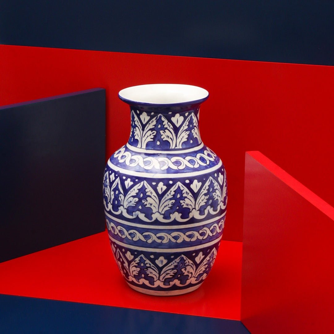 Thera Plume felicity Vase-Blue pottery | Home Décor | Waseeh Pakistan