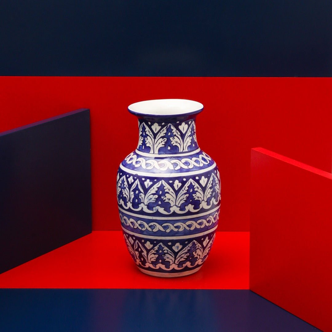 Thera Plume felicity Vase-Blue pottery | Home Décor | Waseeh Pakistan