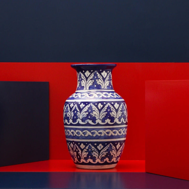 Thera Plume felicity Vase-Blue pottery | Home Décor | Waseeh Pakistan