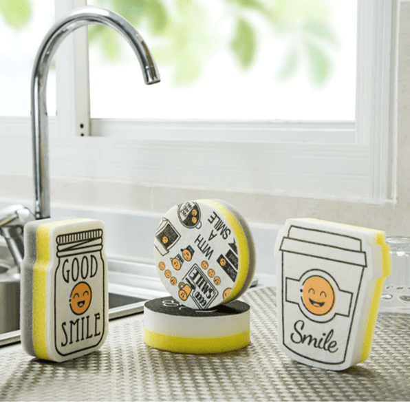 Thick Smiley Face Sponge | kitchen item | Waseeh Pakistan