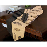 TABLE RUNNER 7 PCs SET - Black Lined - waseeh.com