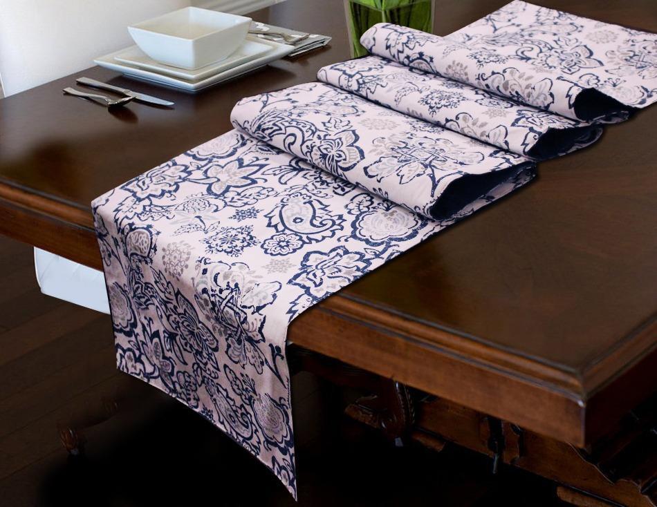 Table Runner - 1 PC Set - Blue Patterned - waseeh.com