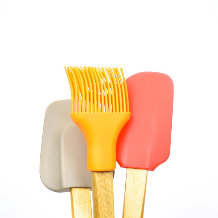 Tri Color Silicon Spatula Set (Pack of 3) | kitchen item | Waseeh Pakistan