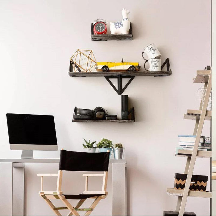Triangle Floating Lounge Living Room Organizer Shelve Decor (Set of 3) | Not Sale FB | Waseeh Pakistan