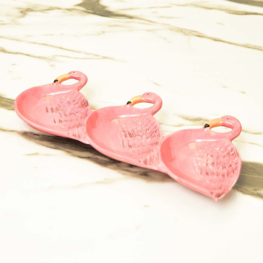 Triple Flamingo Ceramic Tray | Home Décor | Waseeh Pakistan