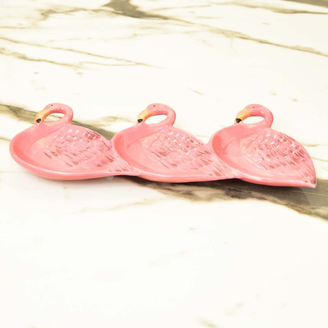 Triple Flamingo Ceramic Tray | Home Décor | Waseeh Pakistan