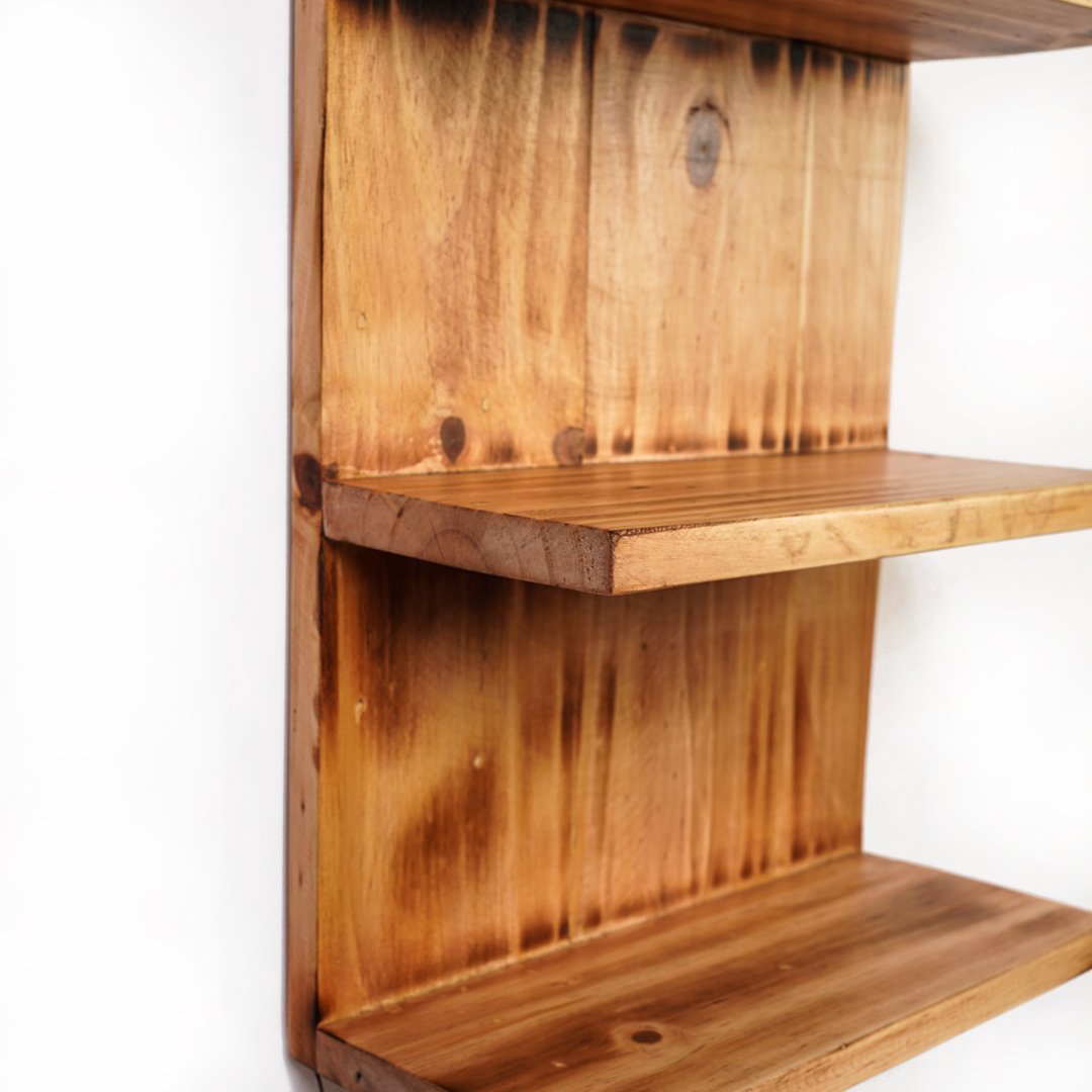 Triptych Kitchen Solid Wood Bathroom Organizer Floating Shelve | Furniture | Waseeh Pakistan
