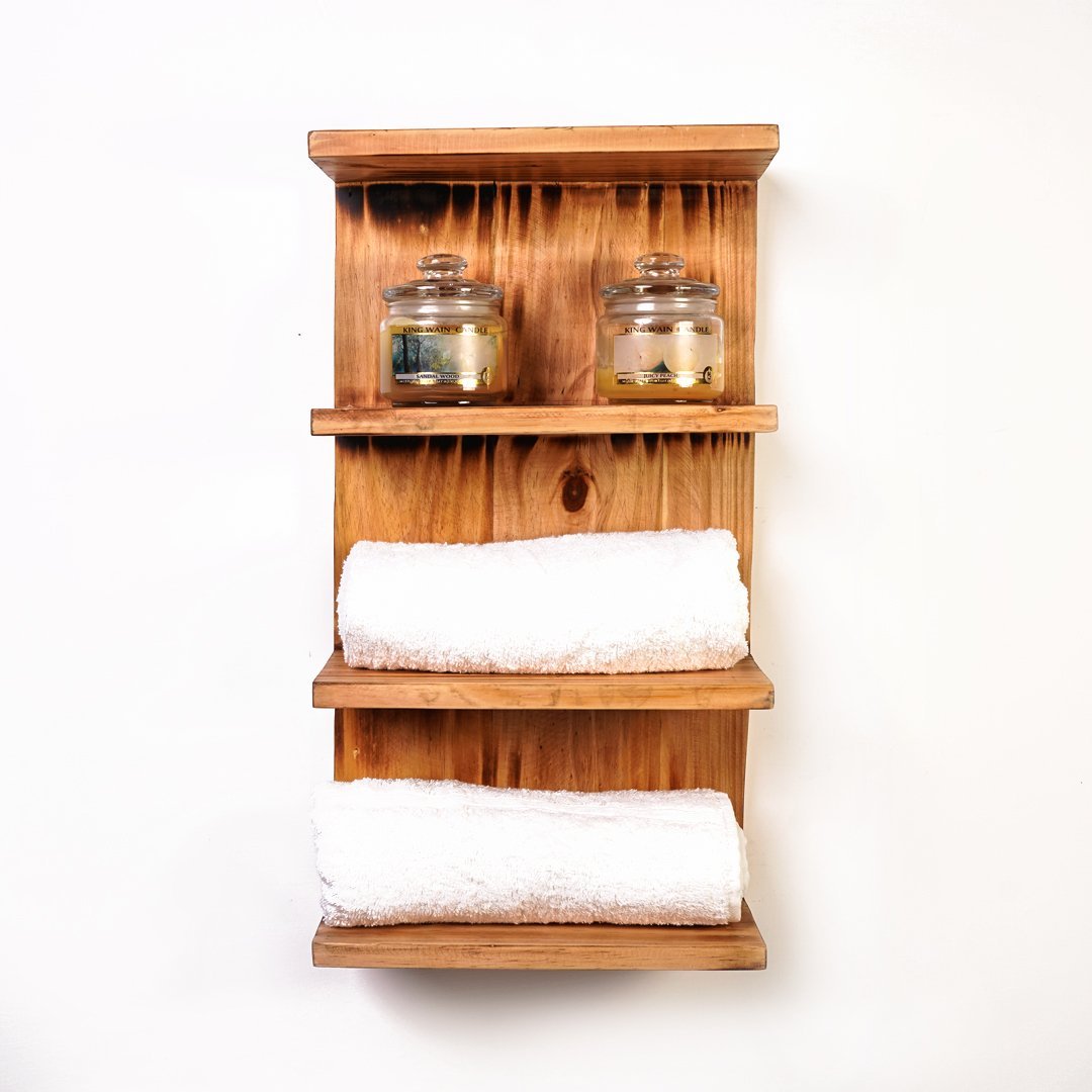 Triptych Kitchen Solid Wood Bathroom Organizer Floating Shelve | Furniture | Waseeh Pakistan