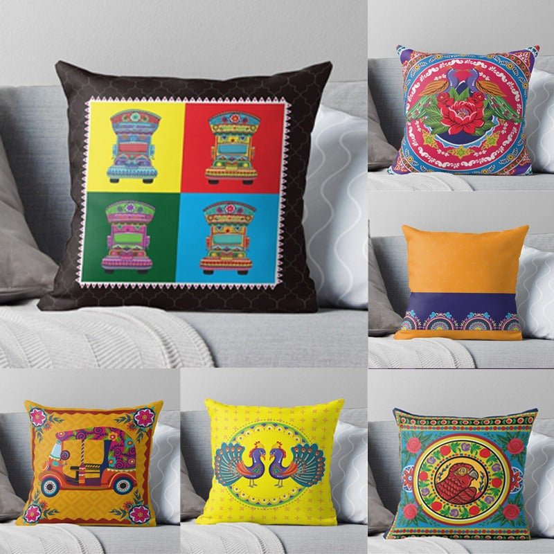 Truck Art Cushion Covers (Set of 6) | Home Décor | Waseeh Pakistan
