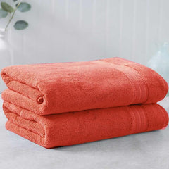 Carrot Red Egyptian Cotton Towel - Pack of 2 - waseeh.com
