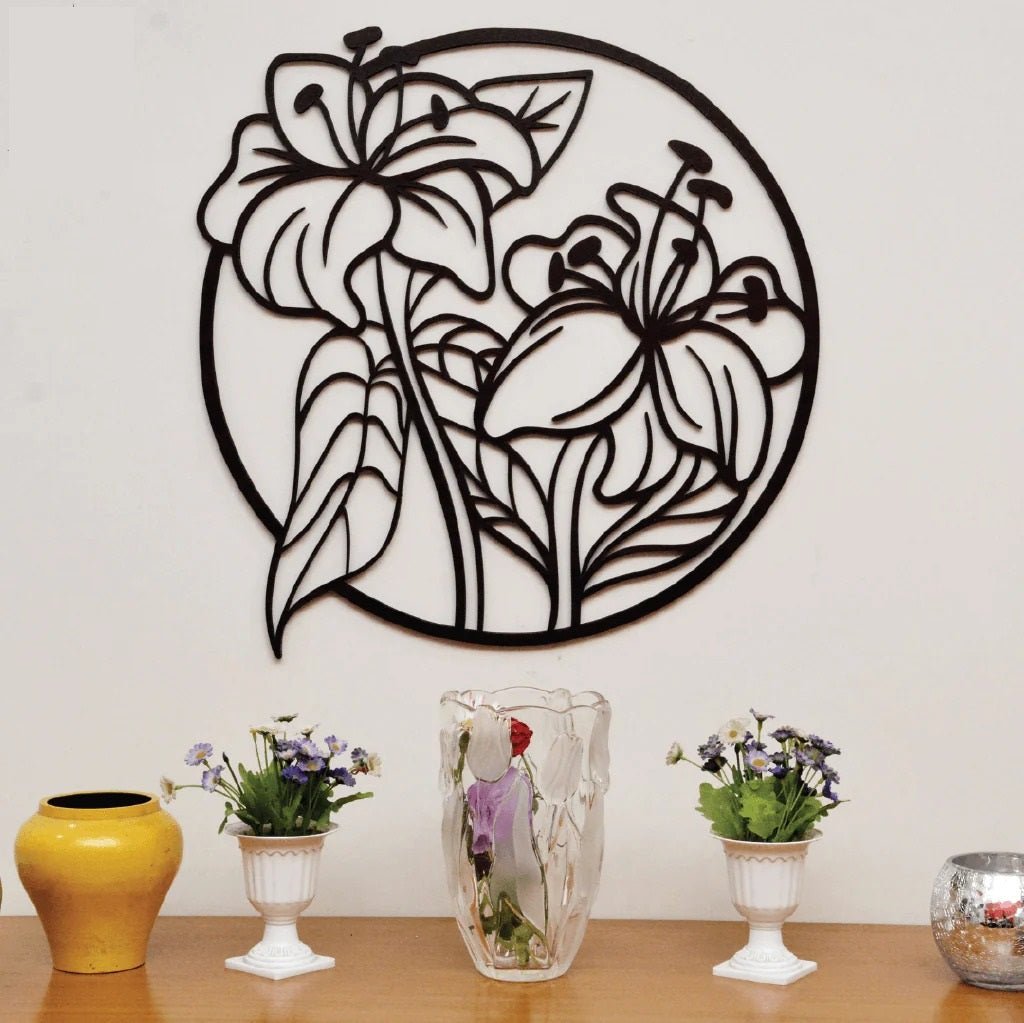 Two Flowers Hanging Living Lounge Bedroom Wall Home Decor | Home Décor | Waseeh Pakistan