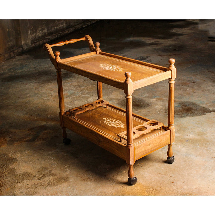 Two Flows Shisham Trolley | Furniture | Waseeh Pakistan