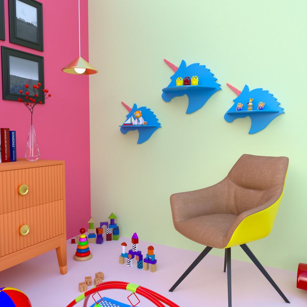 Unicorn Kids Bedroom Floating Organizer Shelves Decor (Set of 3) | Furniture | Waseeh Pakistan