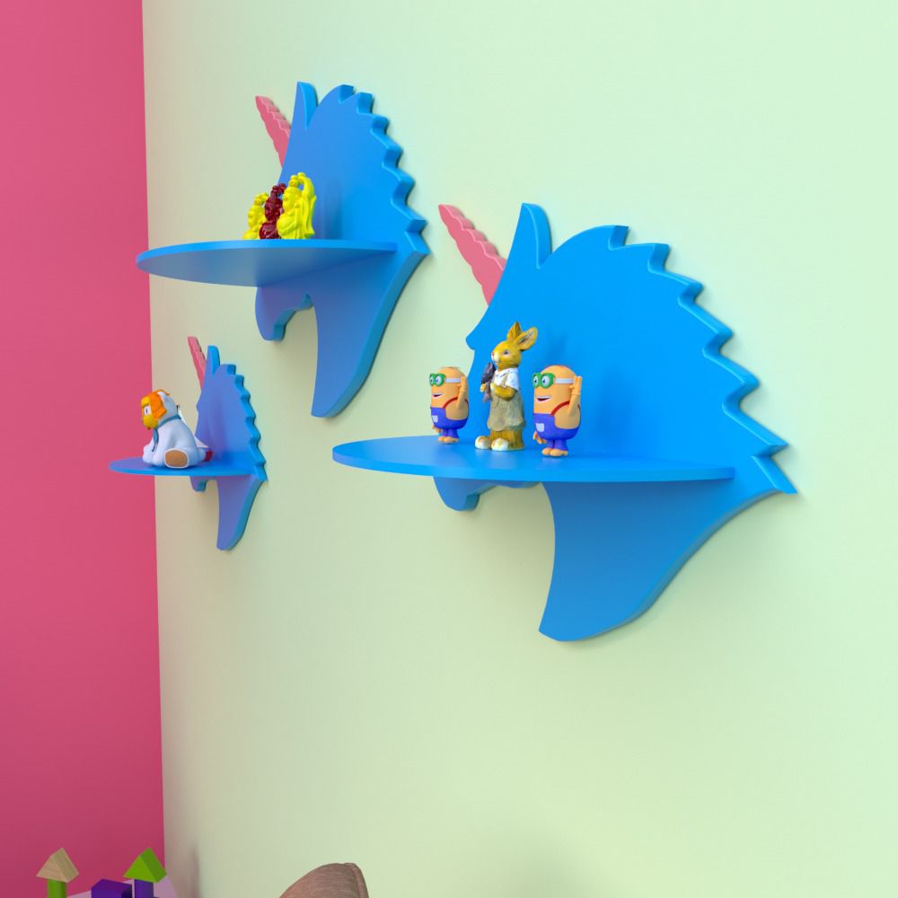Unicorn Kids Bedroom Floating Organizer Shelves Decor (Set of 3) | Furniture | Waseeh Pakistan