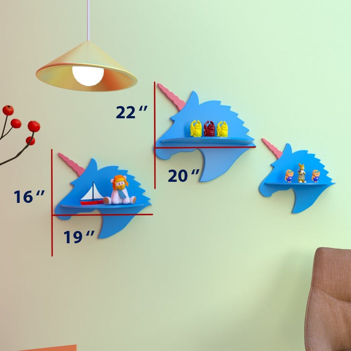 Unicorn Kids Bedroom Floating Organizer Shelves Decor (Set of 3) | Furniture | Waseeh Pakistan