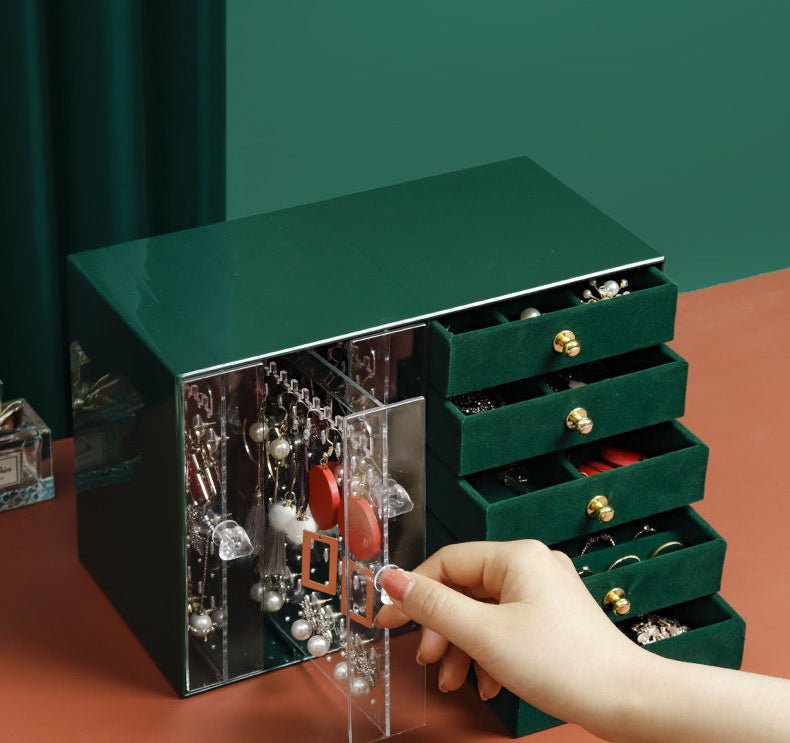 Velvet Green Jewelry Box | Fashion Point | Waseeh Pakistan