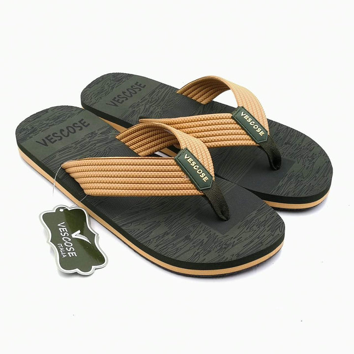 Vescose - Flip Flops - Black and Mustard | Fashion Point | Waseeh Pakistan