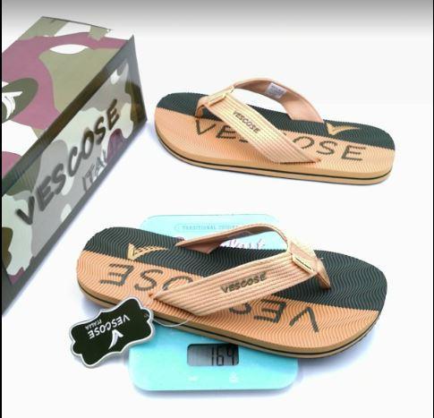 Vescose - Flip Flops - Green and Beige Lined | Fashion Point | Waseeh Pakistan