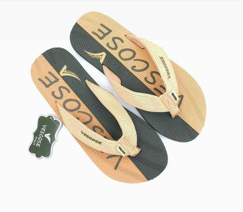 Vescose - Flip Flops - Green and Beige Lined | Fashion Point | Waseeh Pakistan